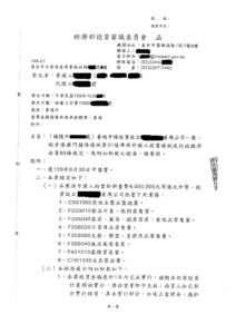 台灣投審會審批函--開公司案例
